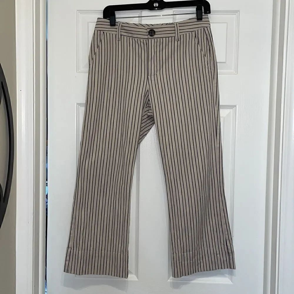 CAbi 5316 Tick Tock Striped Crop Pants